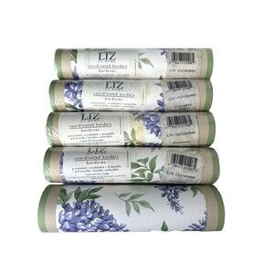 Liz Claiborne Wallpaper Border WISTERIA Lot Of 4 NEW 60ft 20yds  Pre-pasted